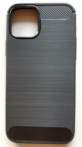 TPU maska BRUSHED iPhone 12 2020, iPhone 12 Pro 2020 (6.1") crna
