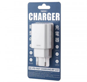 Punjač za mobilni USB plus USB Type C QC 3.0 18W, Remax RP-U37