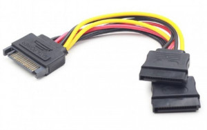 SATA power splitter cable, 0.15 m, Gembird CC-SATAM2F-01