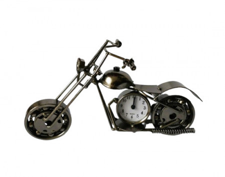 Motocicleta metal vintage cu ceas