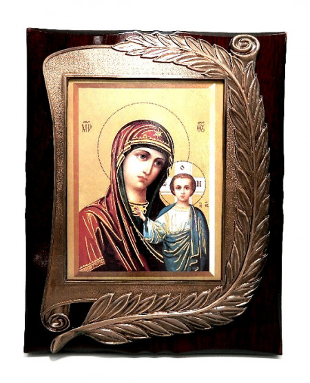 Icoana pe lemn din bronz cu simbol