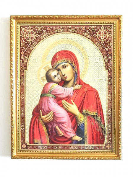 Icoana in rama Maica Domnului Dulcea sărutare