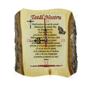 Ceas din lemn de perete Tatal nostru
