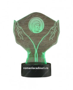 Lampa Led multicolor gravat Maica Domnului