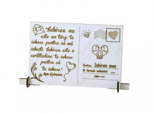 Decor lemn Carte Postala Iubirea mea