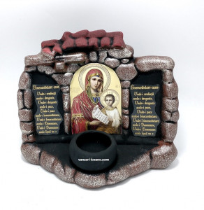 Candela ceramica Binecuvantarea casei  icoana Maicii