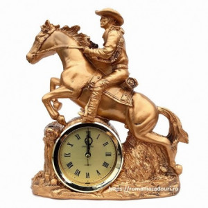 Cowboy calare cu ceas din rasina