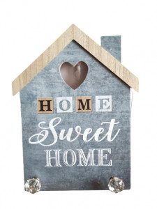 Cuier decorativ din lemn tip casa