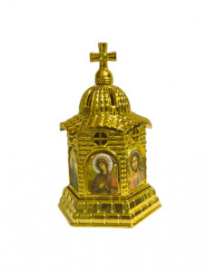 Troita aurie cu iconite si mir pentru masina