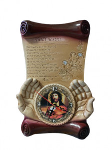 Ceas ceramic avand rugaciunea Tatal Nostru