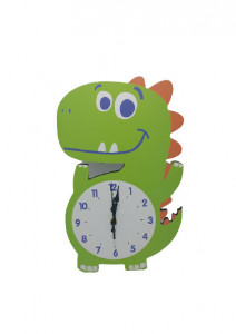 Ceas din MDF Dinozaur verde