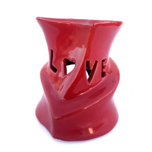 Candela ceramica inima
