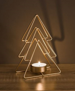 Candela Metalica Brad Dublu Auriu