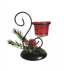 Candela metalica ornament iarna