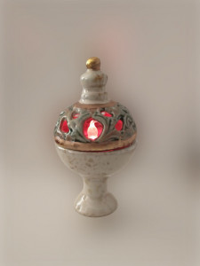 Candela ceramica antica cu capac