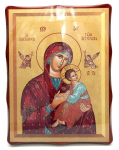 Icoana bizantina pe lemn Maica Domnului cu Pruncul
