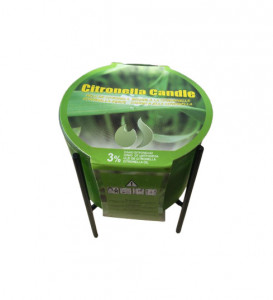 Candela citronella cu suport metal