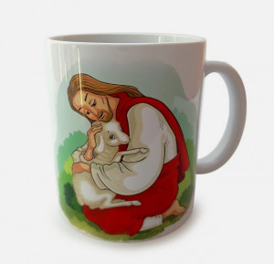 Cana ceramica cu icoana si text crestin