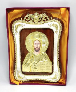 Icoana din lemn cu rama aurita Iisus