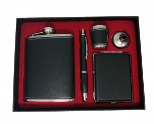 Set cadou barbati – Plosca Pahar Tabachiera Pix