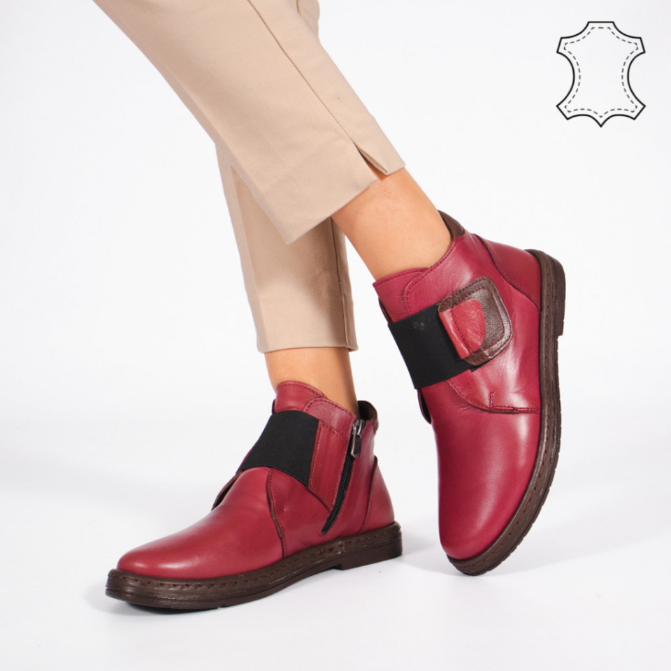 Ghete Piele Naturala SEV Bordo