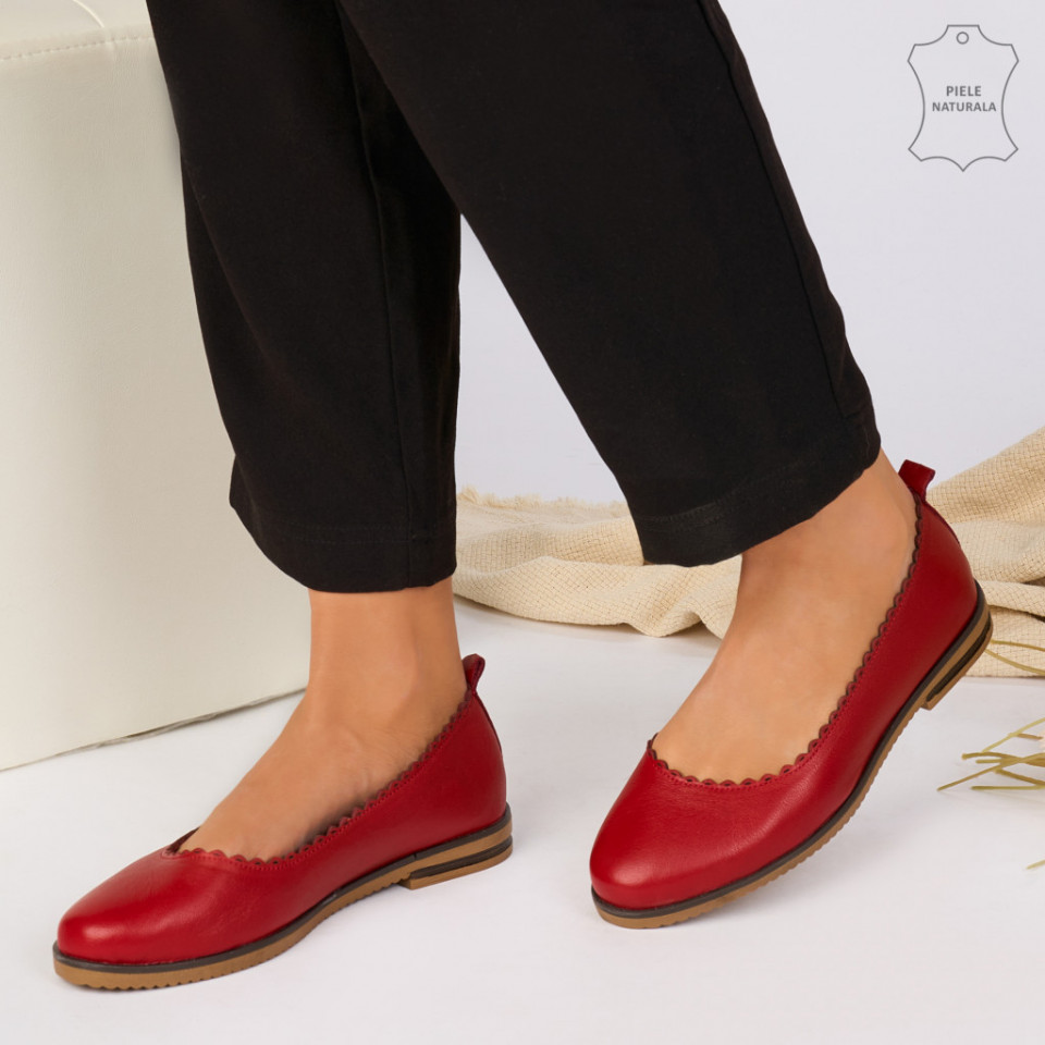 Pantofi Piele Naturala APS Rosii