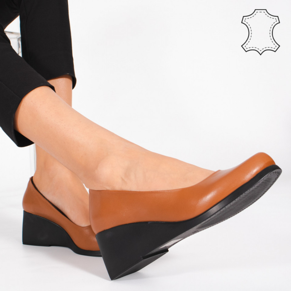 Platforme Piele Naturala NOVE Camel