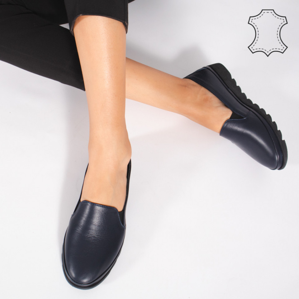 Pantofi Piele Naturala MUDE Albastri