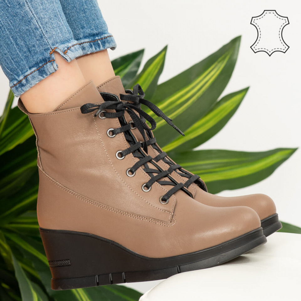 Botine piele naturala Idu maro