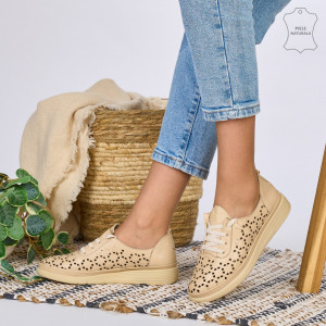 Adidasi Piele Naturala ELY Bej