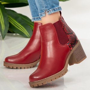 Botine imblanite Monu bordo