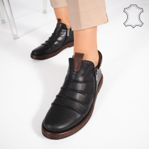 Ghete Piele Naturala ROVA Negre