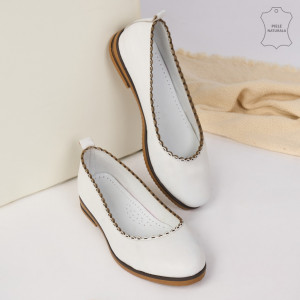 Pantofi Piele Naturala APS Albi