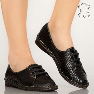 Pantofi piele naturala Irvi negri