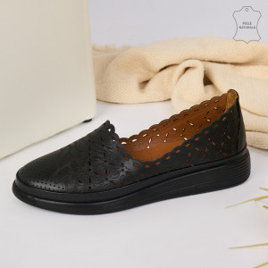 Pantofi Piele Naturala OME Negri