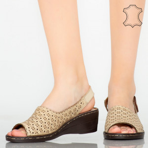 Platforme piele naturala Ben bej