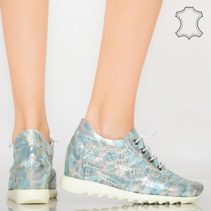 Platforme piele naturala Eni gri