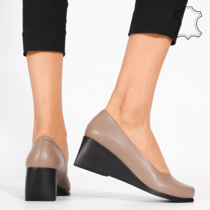 Platforme Piele Naturala NOVE Maro