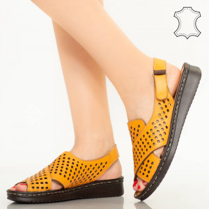 Sandale piele naturala Cox galbene
