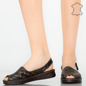 Sandale piele naturala Doga negre