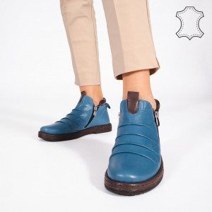 Ghete Piele Naturala ROVA Bleu