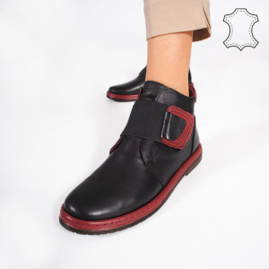 Ghete Piele Naturala SEV Negre