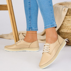 Pantofi Piele Naturala AKS Bej