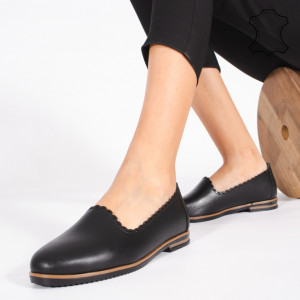 Pantofi Piele Naturala BUR Negri