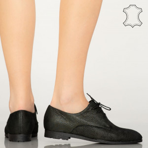 Pantofi piele naturala Loy negri