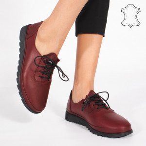 Pantofi Piele Naturala LUVE Bordo