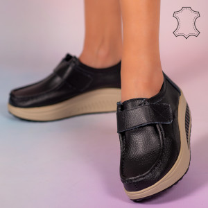 Pantofi piele naturala Metas negri