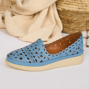 Pantofi Piele Naturala OME Albastri