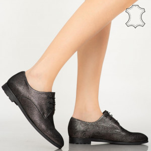 Pantofi piele naturala Pire negri
