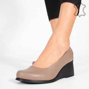Platforme Piele Naturala NOVE Maro